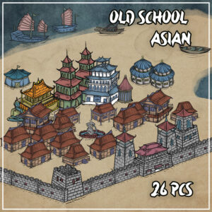 Ancient Asian Architecture Vol:1 Custom Colorable (Oldschool Isometric)